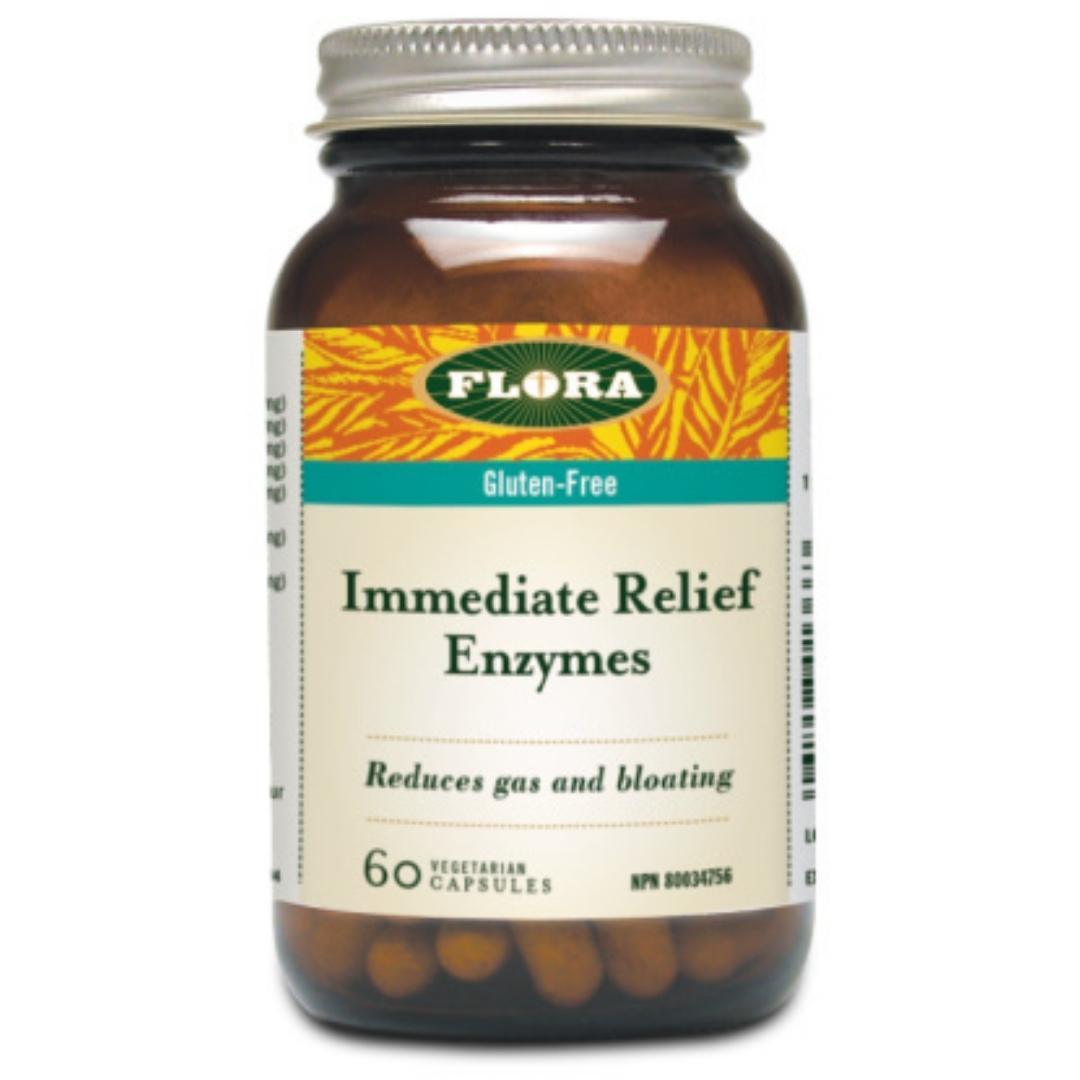 Flora Immediate Relief Enzymes 60 Veggie Caps Supplements - Digestive Enzymes at Village Vitamin Store