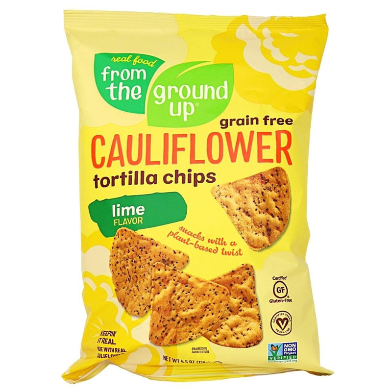 From the Ground Up Grain Free Cauliflower Tortilla Chips Lime Flavour Food Items at Village Vitamin Store