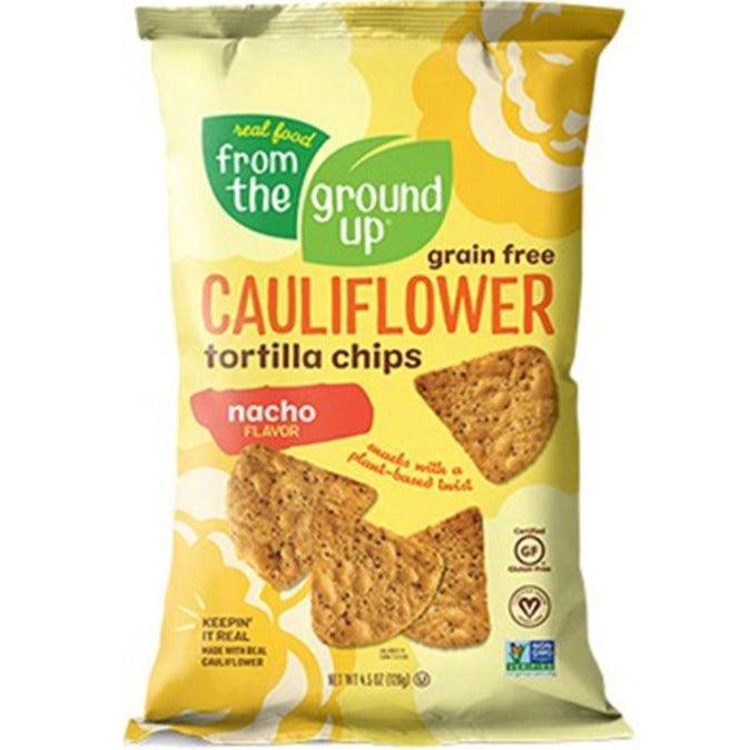 From the ground up Cauliflower Tortilla Chips Nacho 128g Food Items at Village Vitamin Store