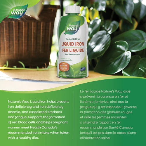 Nature's Way Liquid Iron Berry | 18mg Elemental Iron | 480mL
