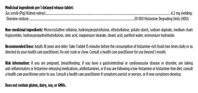 Designs for Health HistaGest-DAO 60 Delayed Release Tablets
