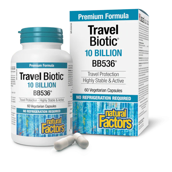 Natural Factors Travel Biotic BB536 10 Billion 60 Veggie Caps