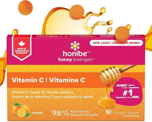Honibe Honey Lozenges Orange 10 Lozenges