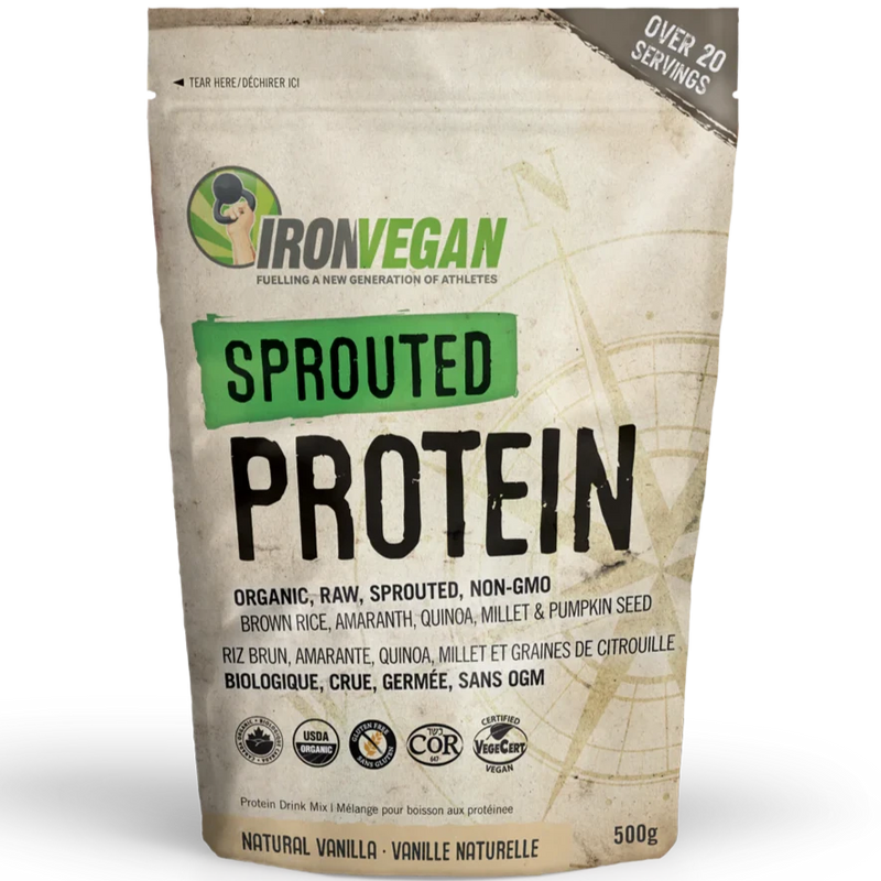Iron Vegan Sprouted Protein Vanilla 500g Supplements - Protein at Village Vitamin Store