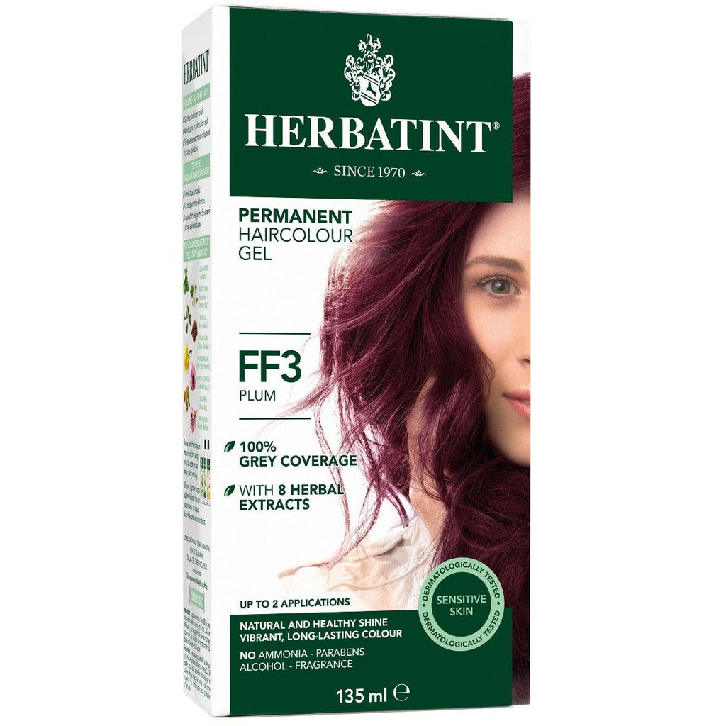 Hair Skin Nails Herbatint Permanent Herbal HairColour Gel FF3 Plum Herbatint