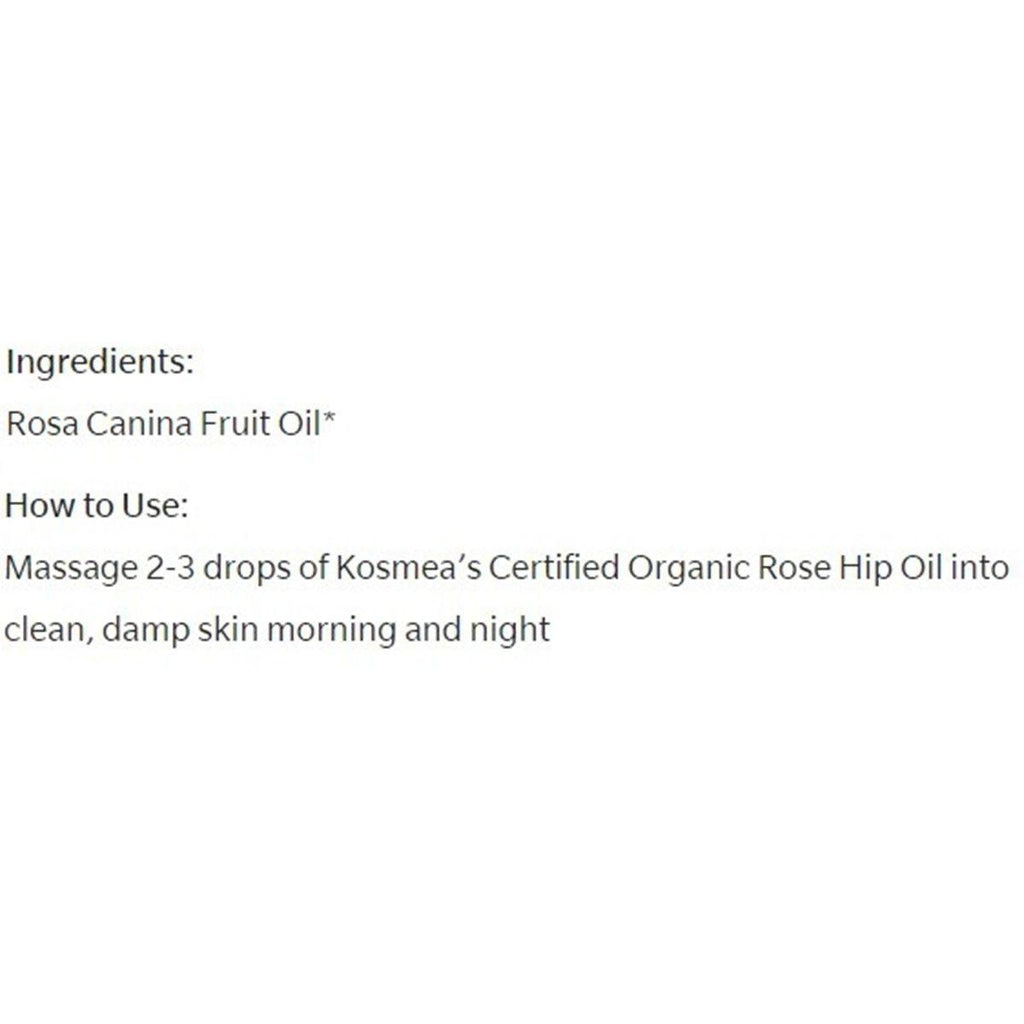 Kosmea Rose Hip Oil 10ML Beauty Oils at Village Vitamin Store