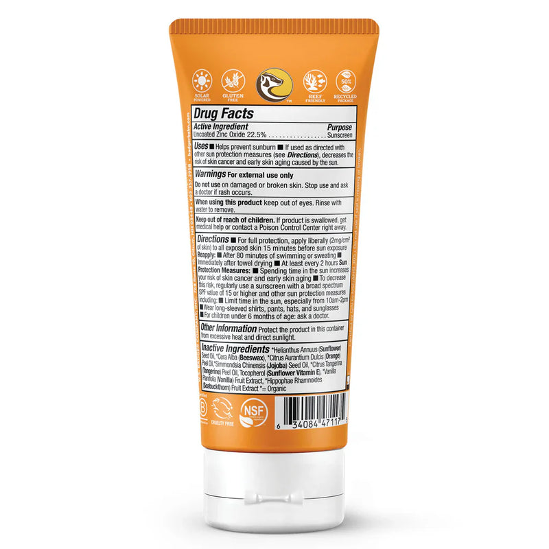Badger Kids Sunscreen Clear Zinc SPF 40 2.9 fl.oz Tangerine Vanilla
