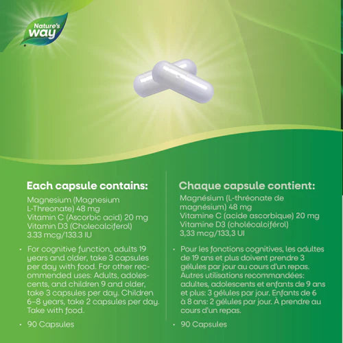 Nature’s Way Magnesium L-Threonate+ 90 Capsules