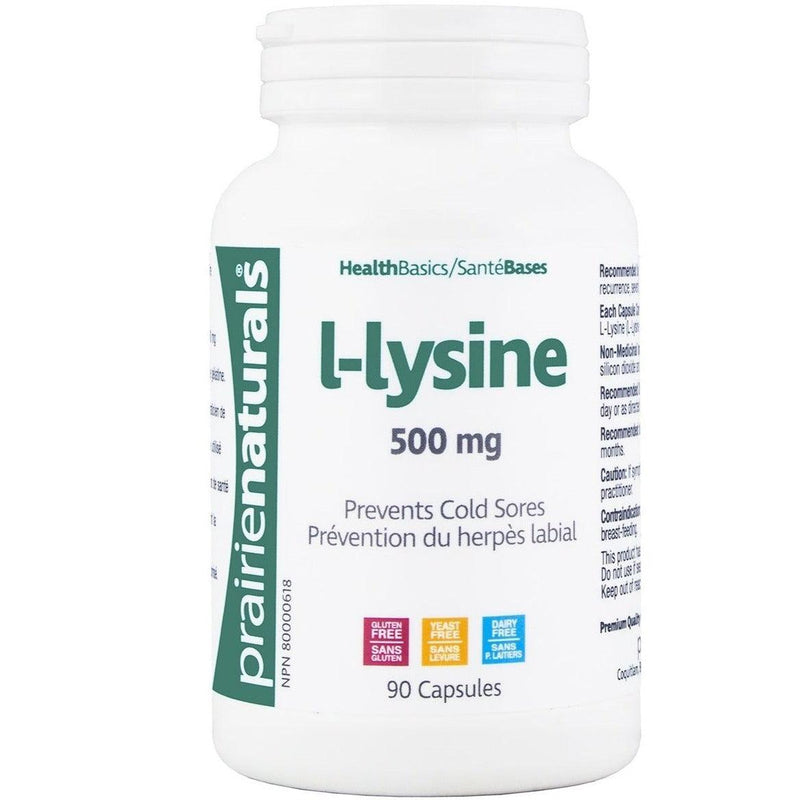 Prairie Naturals L-Lysine 500mg 90 Caps Supplements - Amino Acids at Village Vitamin Store
