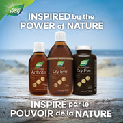 Nature's Way health products on a wooden surface with a beach background