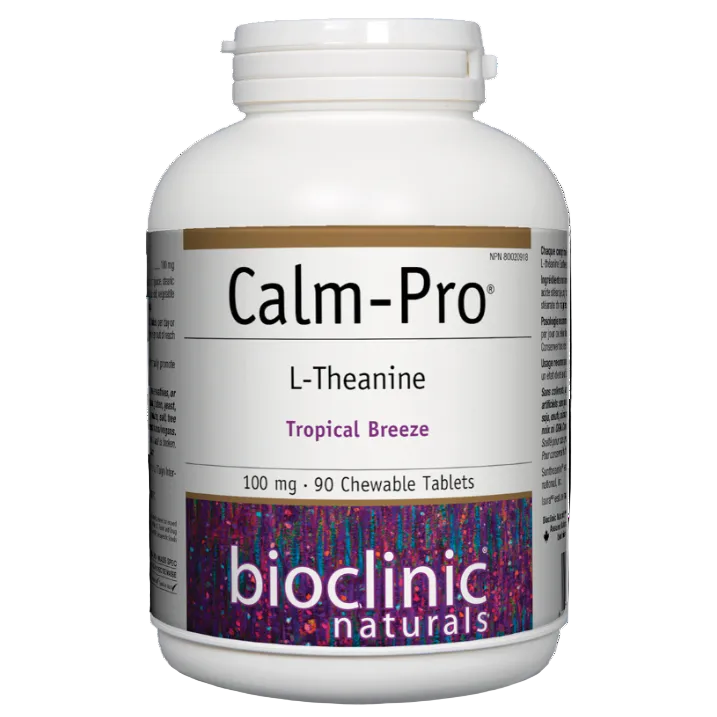 Bioclinic Naturals Calm Pro 100 mg 90 Chewable Tabs Tropical Breeze