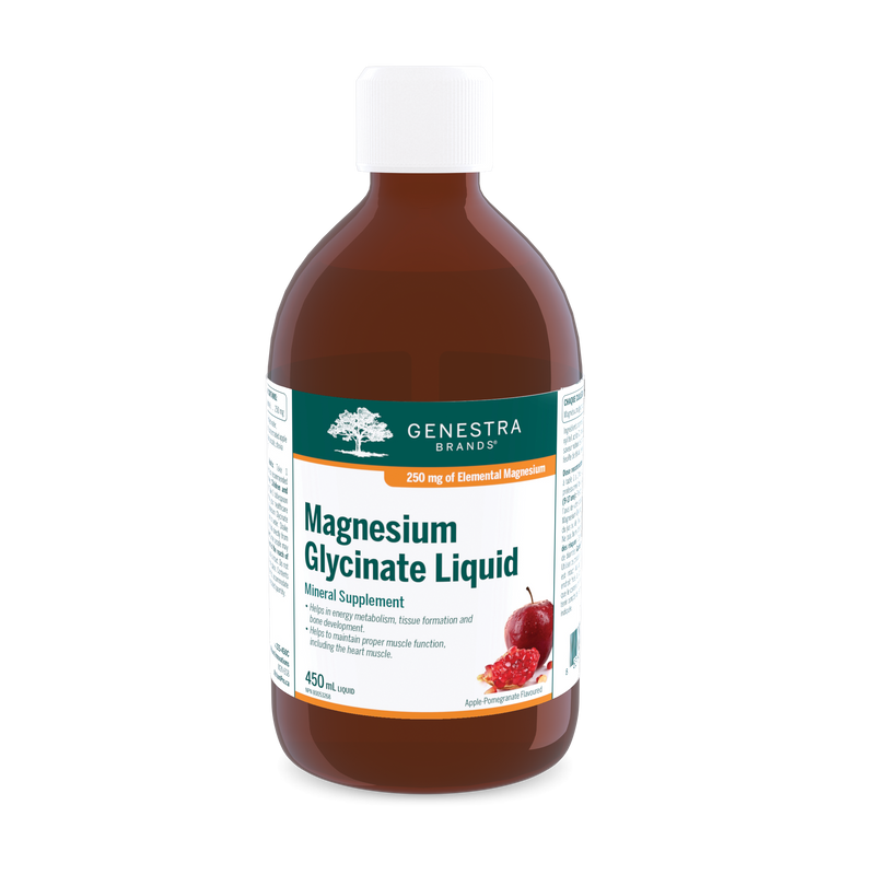 Genestra Magnesium Glycinate Liquid Natural Apple-Pomegranate Flavour 450ml