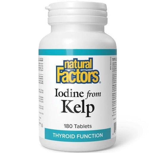 Natural Factors Iodine from Kelp 180 tablets Supplements - Thyroid at Village Vitamin Store