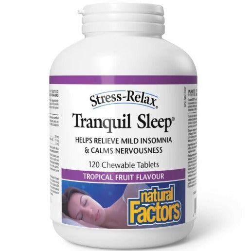 Natural Factors Stress-Relax Tranquil Sleep 120 Chewable Tabs Supplements - Sleep at Village Vitamin Store