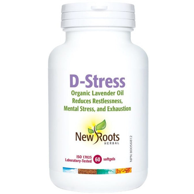 New Roots D-Stress 60 Softgels Supplements - Stress at Village Vitamin Store