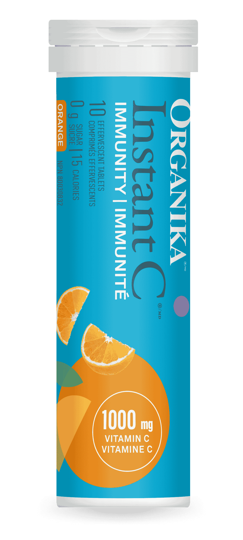 Organika Instant-C 1000mg 10 Effervescent Tabs Orange Flavour