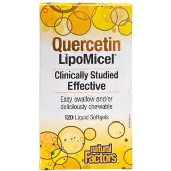 Natural Factors Quercetin LipoMicel Matrix 120 Liquid Softgels Supplements at Village Vitamin Store