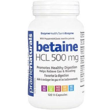 Prairie Naturals Betaine HCL 120 Veggie Caps Supplements - Digestive Enzymes at Village Vitamin Store