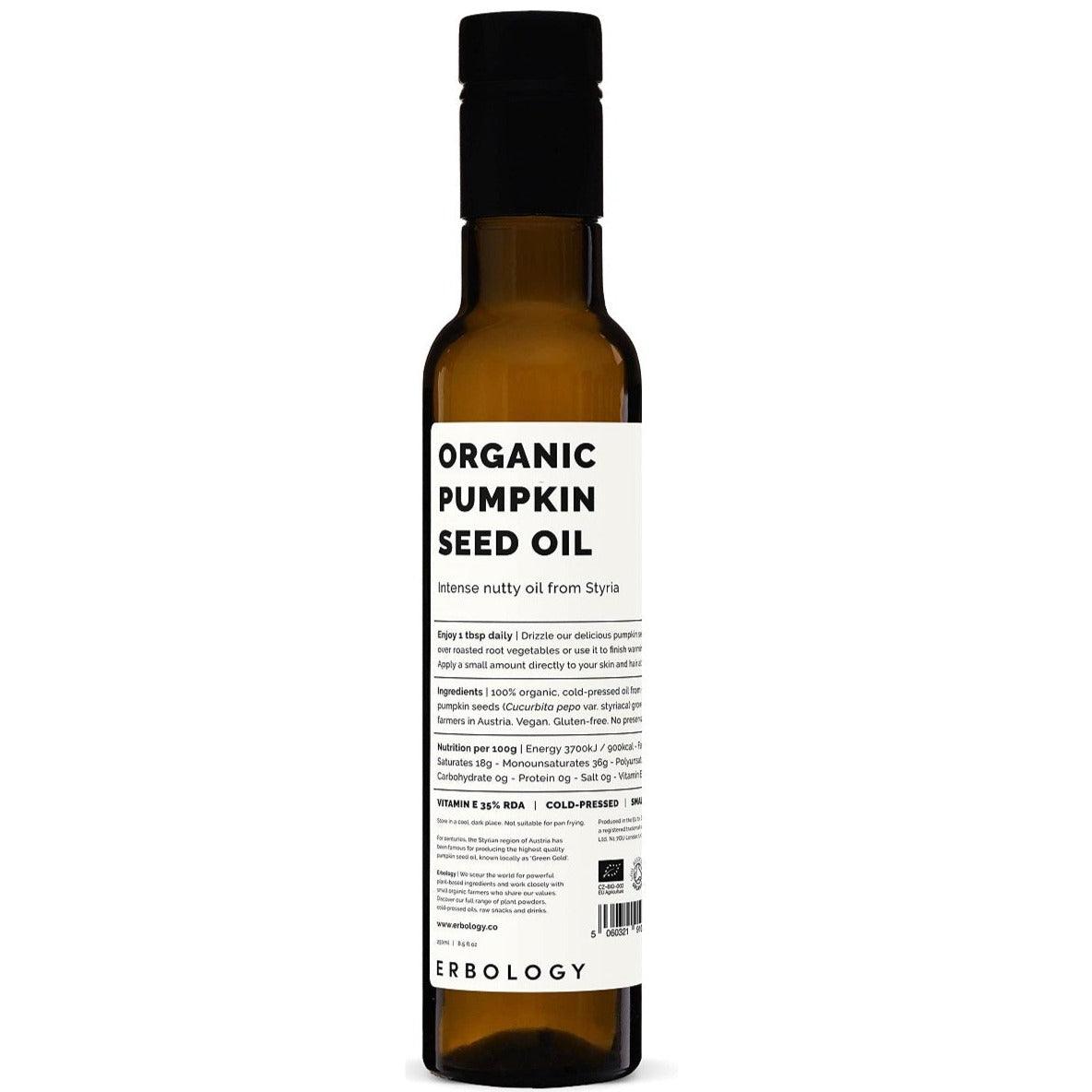 Erbology Organic Pumpkin Seed Oil 250ml Food Items at Village Vitamin Store