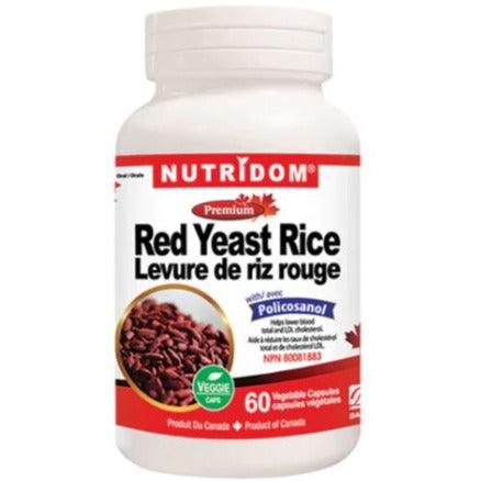 Nutridom - Red Yeast Rice with Policosanol 60 vegetable capsules Supplements - Cholesterol Management at Village Vitamin Store