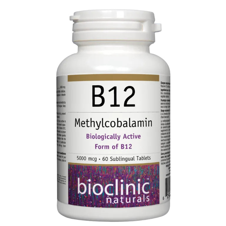 Bioclinic Naturals B12 Methylcobalamin 5000mcg 60 Sublingual Tablets