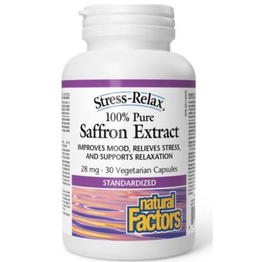 Natural Factors Saffron Extract 100% Pure Standardized Stress Relax 30 Veggie Caps