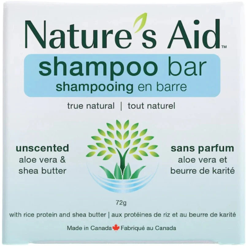 Nature's Aid Solid Shampoo Bar unscented aloe vera 72g Shampoo at Village Vitamin Store