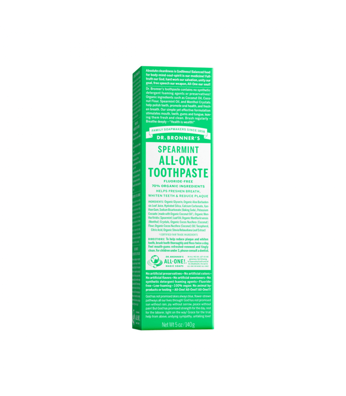 Dr. Bronner's All-One Toothpaste Spearmint 140g | Village Vitamin Store ...