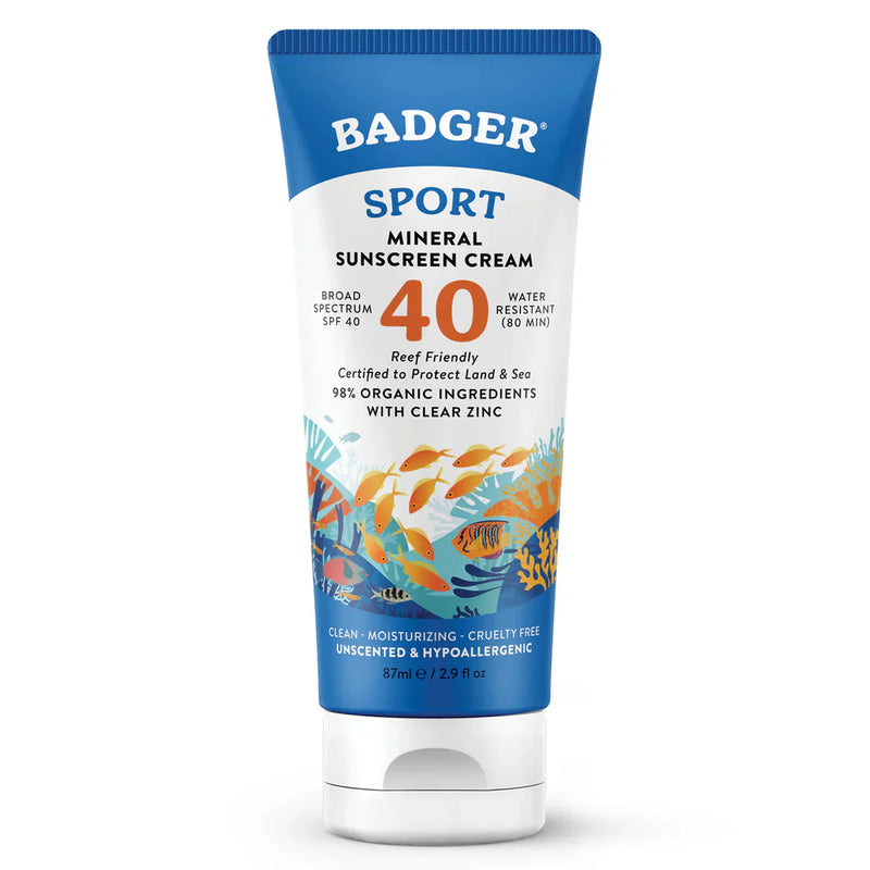 Badger Sports Sunscreen Clear Zinc SPF 40 2.9 fl.oz Unscented