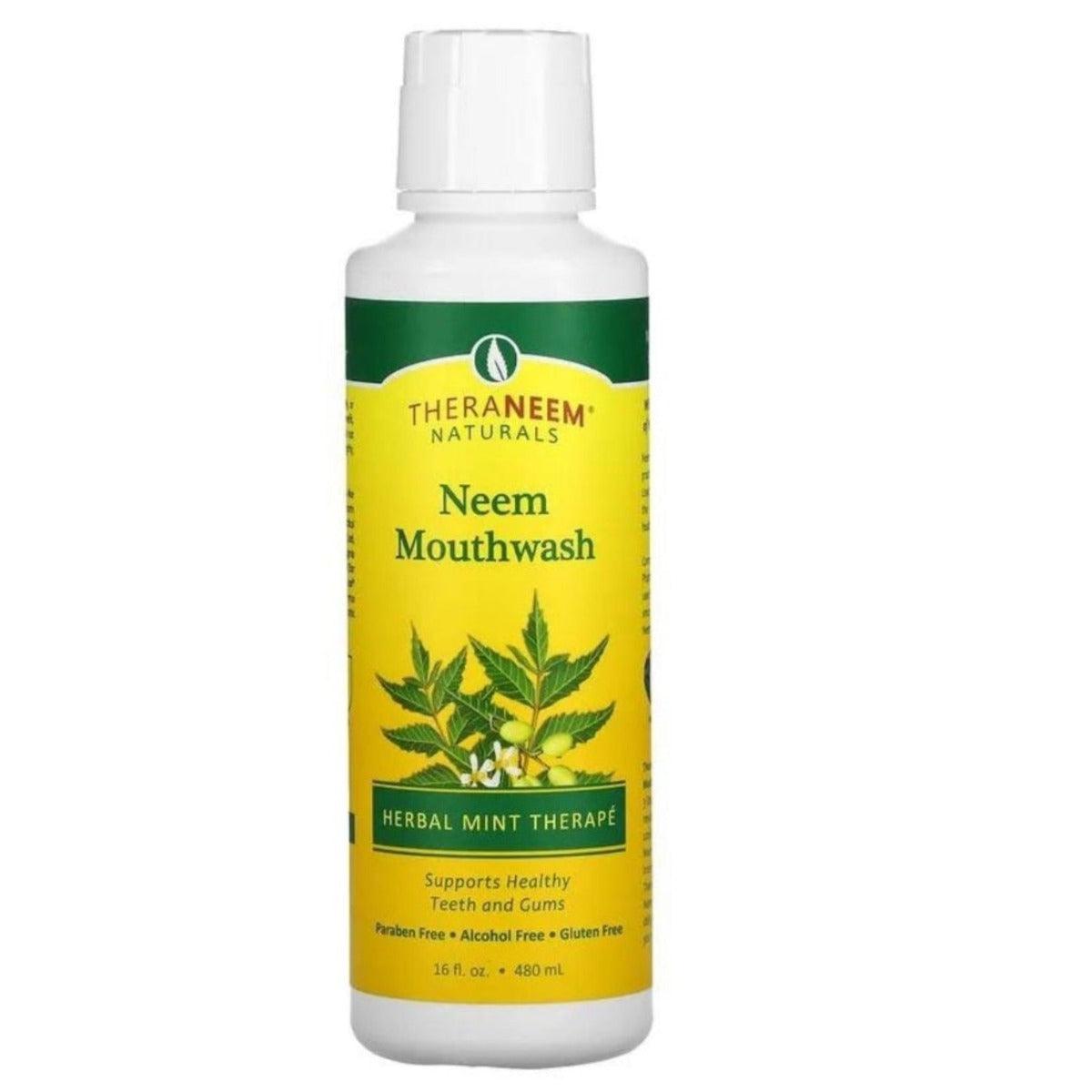 Theraneem Naturals Neem Mouthwash Herbal Mint 480ml Oral Care at Village Vitamin Store