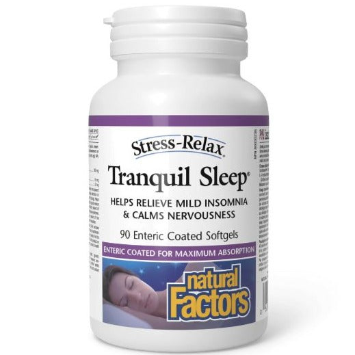 Natural Factors Stress-Relax Tranquil Sleep 90 Enteric Coated Softgels Supplements - Sleep at Village Vitamin Store