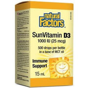 Natural Factors Vitamin D3 Drops 1000 IU 15ml Vitamins - Vitamin D at Village Vitamin Store