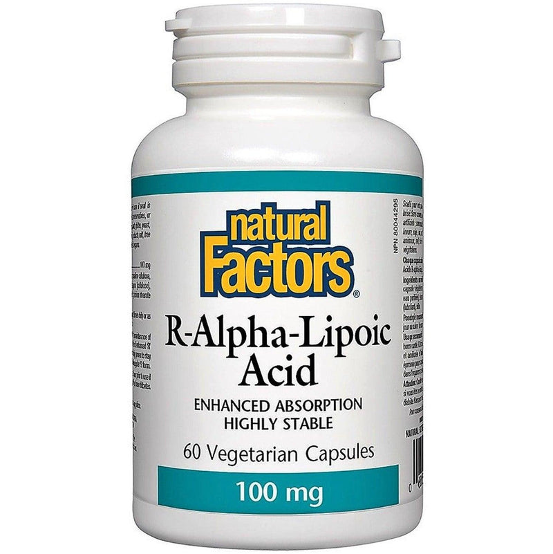 Natural Factors R-Alpha-Lipoic Acid 100mg 60 Veggie Caps Supplements - Blood Sugar at Village Vitamin Store