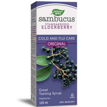 Nature's Way Sambucus Elderberry Cold and Flu Syrup 120mL Cough, Cold & Flu at Village Vitamin Store