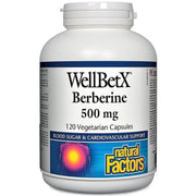 Natural Factors WellBetX Berberine 500mg 120 Veggie Caps Supplements at Village Vitamin Store