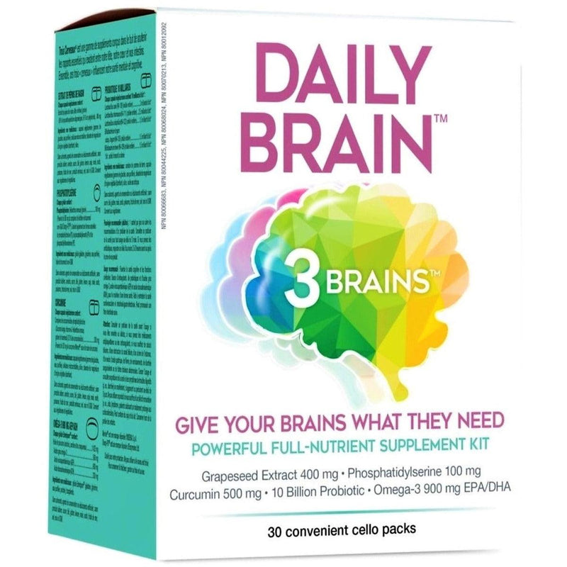 3Brains Daily Brain 30 Packs Supplements - Cognitive Health at Village Vitamin Store