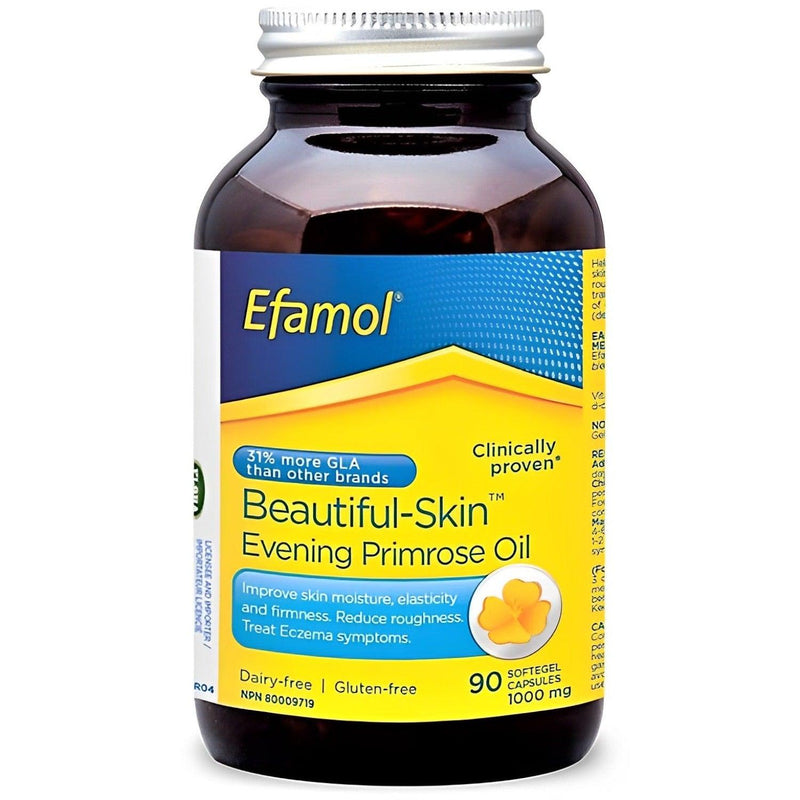 Efamol Beautiful-Skin Evening Primrose Oil 1000mg 90 Softgels Supplements - Hair Skin & Nails at Village Vitamin Store