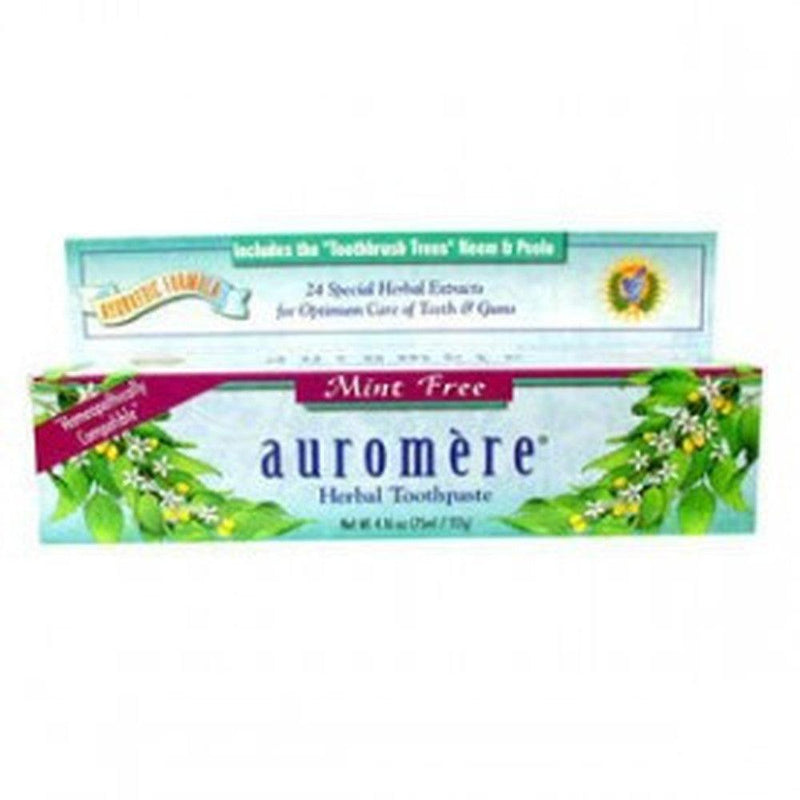 Flora Auromere Ayurvedic Herbal Toothpaste Mint-Free 75mL Toothpaste at Village Vitamin Store