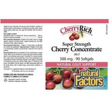 Natural Factors Cherry Concentrate 500mg 90 Softgels Supplements at Village Vitamin Store
