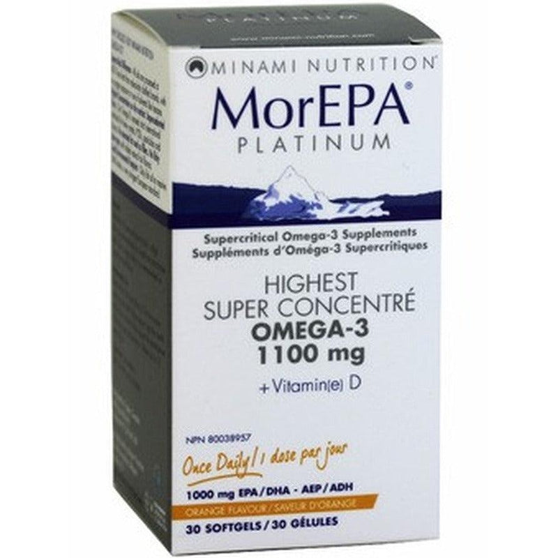 Minami Nutrition MorEPA Platinum Omega-3 1100mg + D3 30 Softgels Supplements - EFAs at Village Vitamin Store