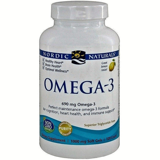 Nordic Naturals Omega 3 Lemon 120 Softgels Supplements - EFAs at Village Vitamin Store
