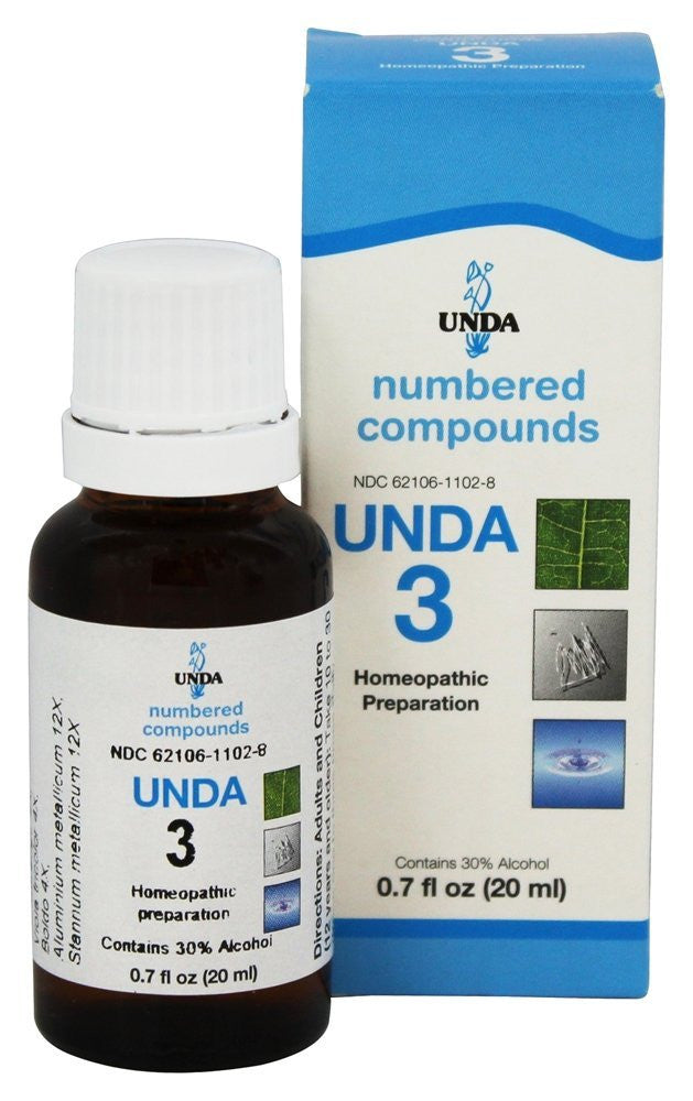 UNDA Numbered Compounds UNDA 3 20 ML Homeopathic at Village Vitamin Store