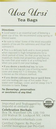 Celebration Herbals Uva Ursi Caffeine Free 24 Tea Bags Food Items at Village Vitamin Store