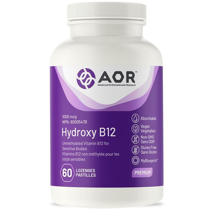 AOR Hydroxy B12 1000mcg 60 Lozenges* Vitamins - Vitamin B at Village Vitamin Store