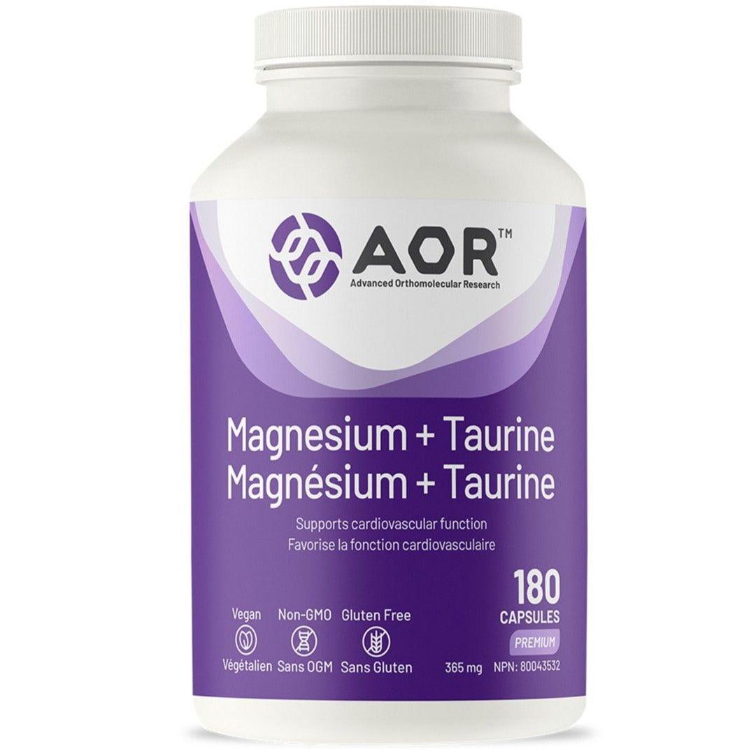 AOR Magnesium + Taurine 365mg 180 Caps Minerals - Magnesium at Village Vitamin Store