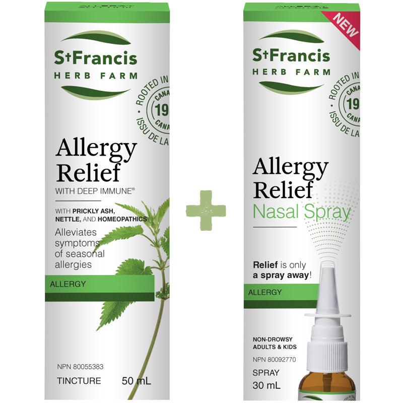 St. Francis Allergy Relief Bundle(Nasal Spray 30ML + Tiincture 50ML) Supplements at Village Vitamin Store