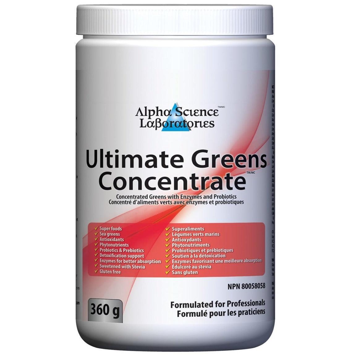 Alpha Science Ultimate Greens Concentrate 360 Grams Supplements - Greens at Village Vitamin Store