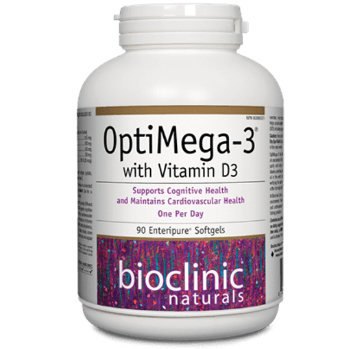 Bioclinic Naturals OptiMega 3 With Vitamin D3 1000 IU 90 Softgels Vitamins - Vitamin D at Village Vitamin Store