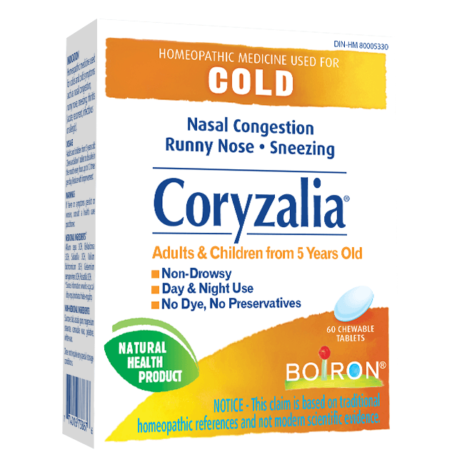 Boiron Coryzalia 60 Chewable Tabs Homeopathic at Village Vitamin Store