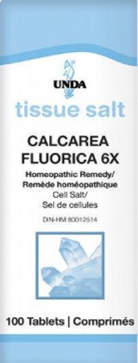 UNDA Tissue Salt Calcarea Fluorica 6X 100 Tabs Homeopathic at Village Vitamin Store